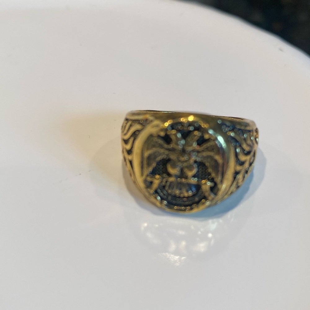 NIP Freemason Unisex Goldtone Ring